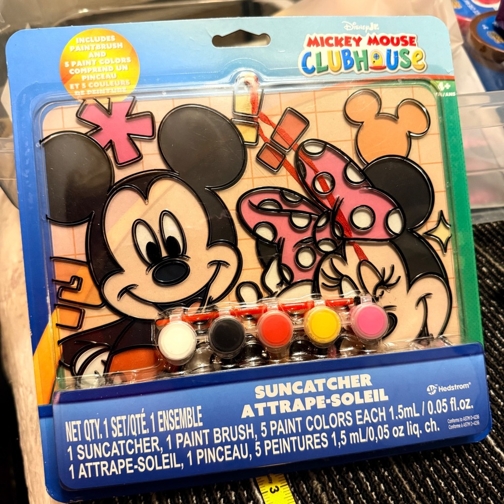 Disney Mickey Mouse Clubhouse Suncatcher Kids OS Multi NEW Paint Kit Hedstrom